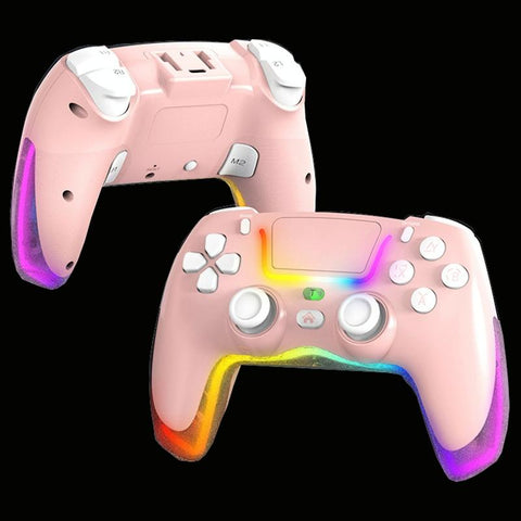 Wireless Bluetooth Grip For Ps4 With Dazzling Colour Light Pink Controllers & Attachments