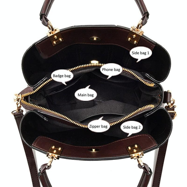 Large Capacity Summer Lady Handbag Colourblock Shoulder / Crossbody Black Women's Bags & Handbags