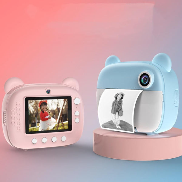 Instant Print Camera For Kids With Dual Lens And 2.4 Inch Screen_Blue Digital Cameras