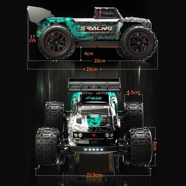 Off Road Remote Control Car Electric 4Wd Alloy Bigfoot Green Rc Model Vehicles