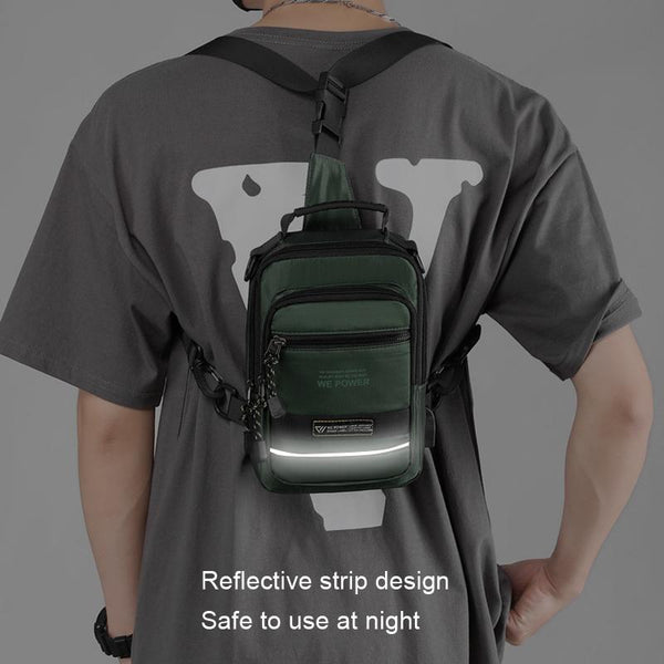 Usb Chest Outdoor Shoulder Messenger Bag For Men With Charging Port Grey Bags