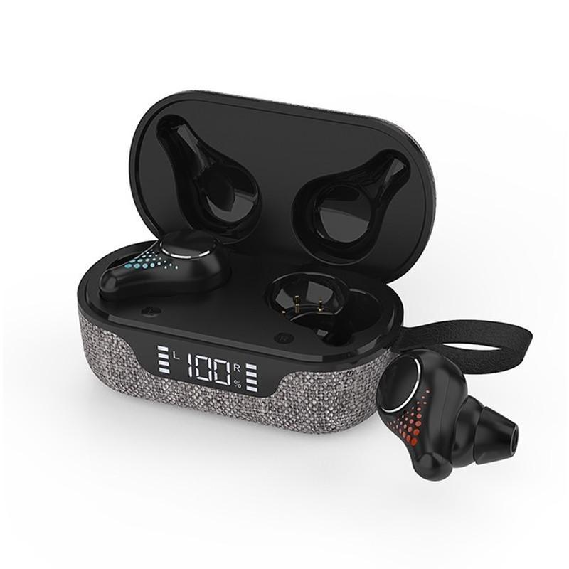 Waterproof T8 Wireless Bluetooth With Led Display Cloth Earbuds