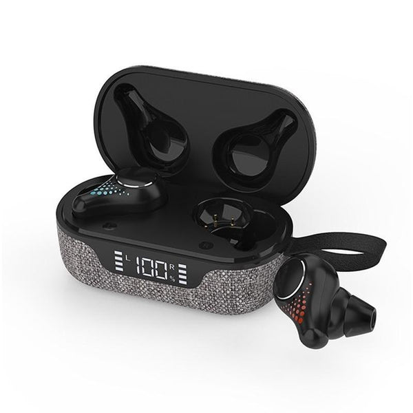 Waterproof T8 Wireless Bluetooth With Led Display Cloth Earbuds