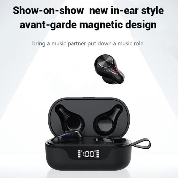 Waterproof T8 Wireless Bluetooth With Led Display Cloth Earbuds