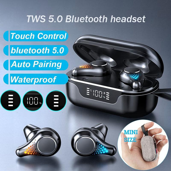 Waterproof T8 Wireless Bluetooth With Led Display Cloth Earbuds