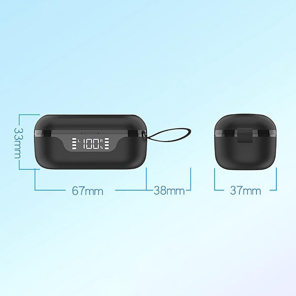 Waterproof T8 Wireless Bluetooth With Led Display Cloth Earbuds