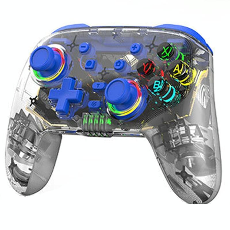 Wireless Dual Vibration Gamepad For Ps3 / Ps4 With Rgb Lights Blue Controllers & Attachments
