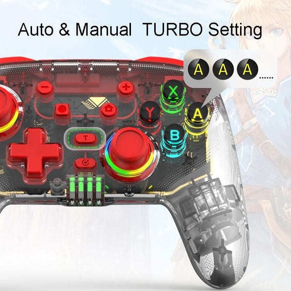 Wireless Dual Vibration Gamepad For Ps3 / Ps4 With Rgb Lights Blue Controllers & Attachments