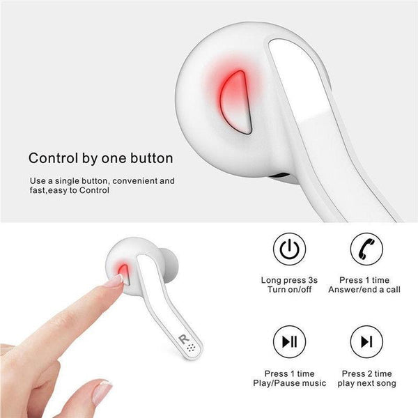 T88 Mini Touch Control Hifi Wireless Bluetooth Earphones Tws With Charger Box White Earbuds