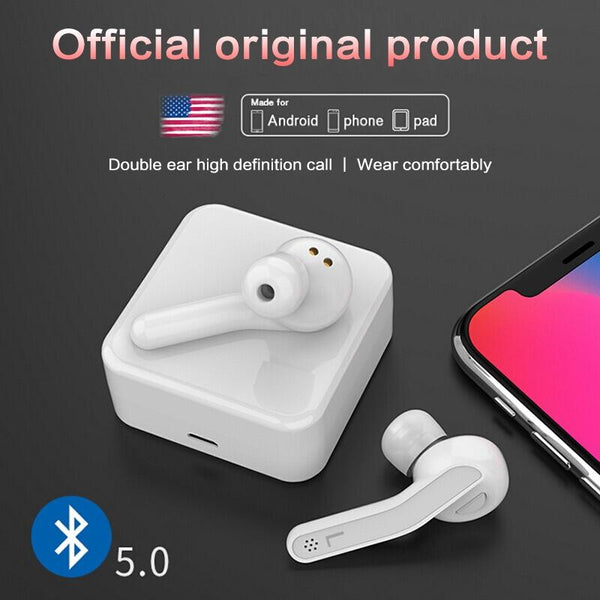 T88 Mini Touch Control Hifi Wireless Bluetooth Earphones Tws With Charger Box White Earbuds