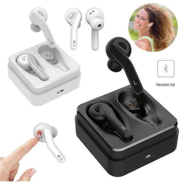 T88 Mini Touch Control Hifi Wireless Bluetooth Earphones Tws With Charger Box White Earbuds