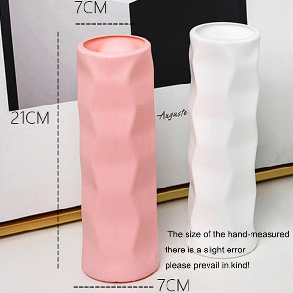Wave Drop Proof Imitation Porcelain Vase Simple Home Decor Pink Vases