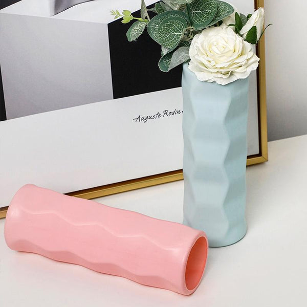 Wave Drop Proof Imitation Porcelain Vase Simple Home Decor Pink Vases