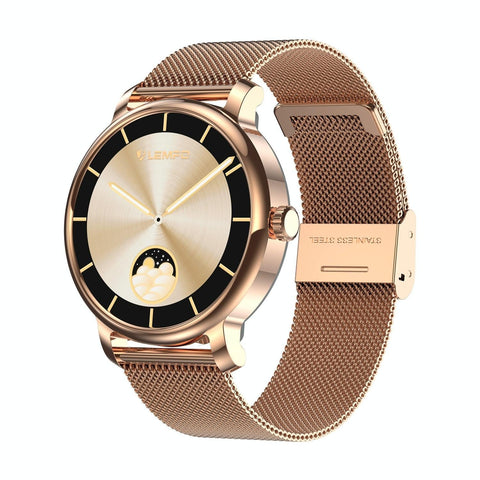 1.43 Inch Amoled Round Screen Steel Strap Smart Watch Supports Blood Oxygen Detection Gold Smart Watches