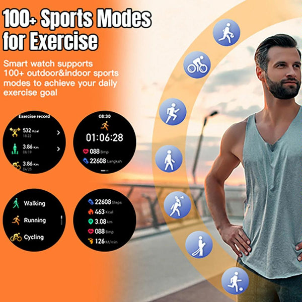 1.43 Inch Amoled Round Screen Steel Strap Smart Watch Supports Blood Oxygen Detection Gold Smart Watches