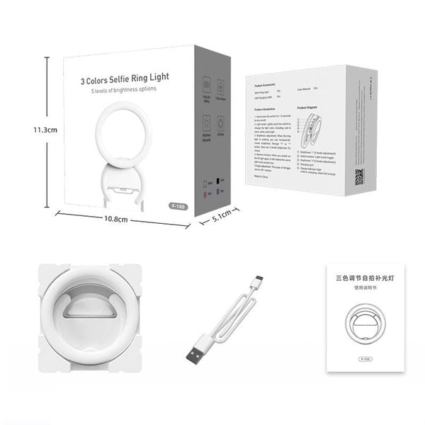 Clip On Half Ring Fill Light For 10Cm Mobile Phones Selfie Lights