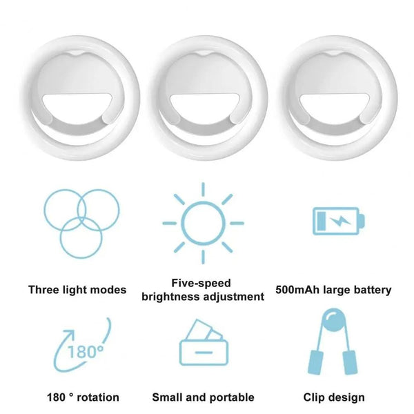 Clip On Half Ring Fill Light For 10Cm Mobile Phones Selfie Lights