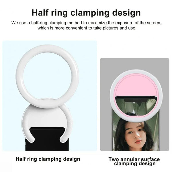 Clip On Half Ring Fill Light For 10Cm Mobile Phones Selfie Lights