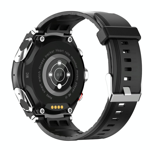 1.28 Inch Ips Touch Screen Bluetooth Headset Smart Watch Support Heart Rate Monitoring Music Silver Smart Watches