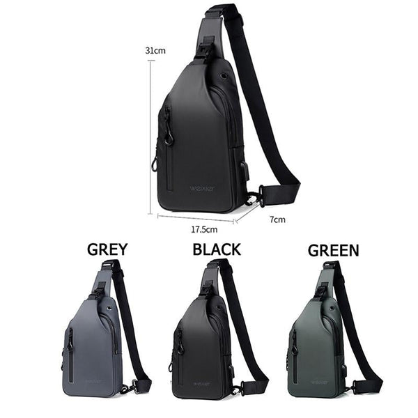 Men Outdoor Chest Bag Messenger Grey Bags