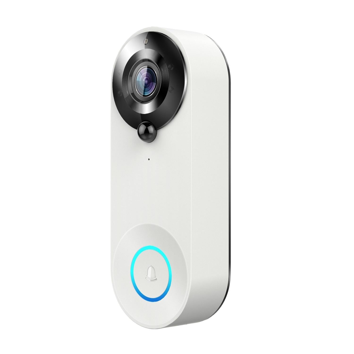 1080P Smart Doorbell With 150 Degree Wide Angle White Smart Doorbells