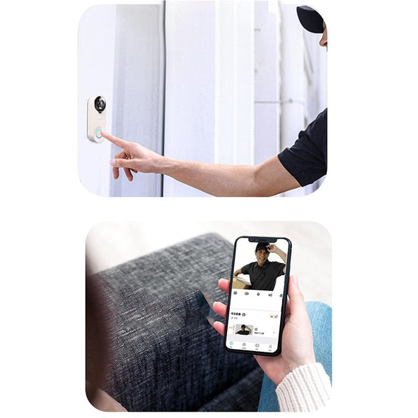 1080P Smart Doorbell With 150 Degree Wide Angle White Smart Doorbells