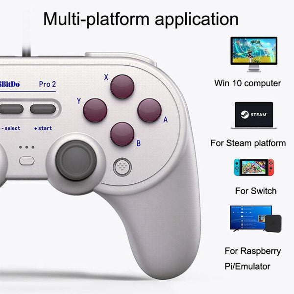 8Bitdo Pro 2 Wired Gamepad For Switch Gray Controllers & Attachments