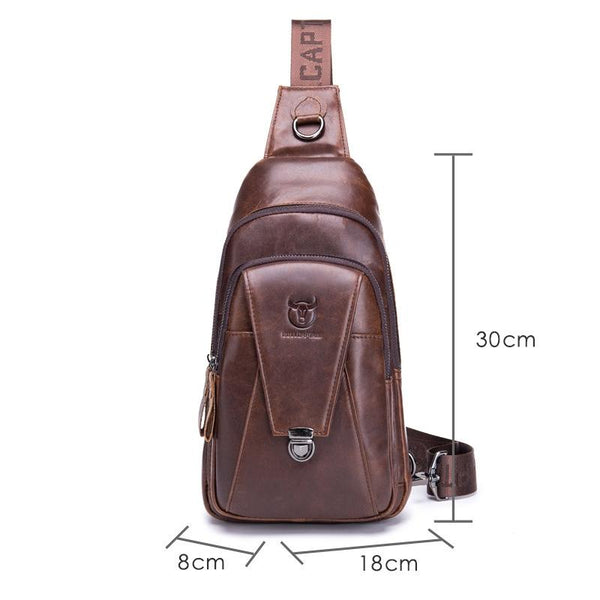 Men Leather Multi Function Shoulder Bag Brown Bags