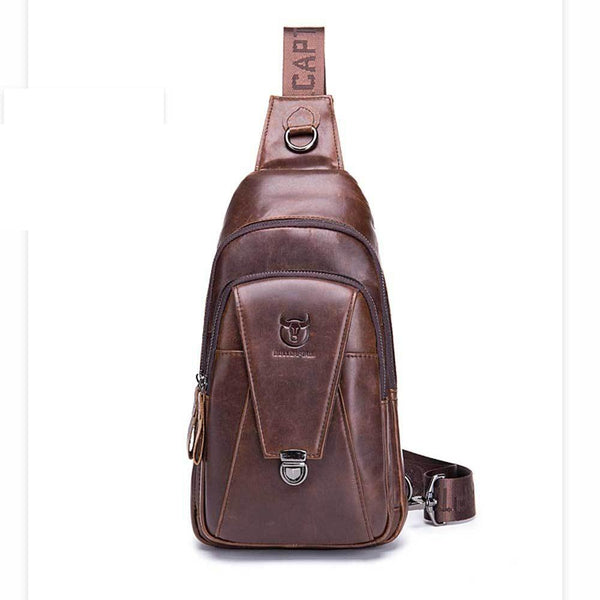 Men Leather Multi Function Shoulder Bag Brown Bags
