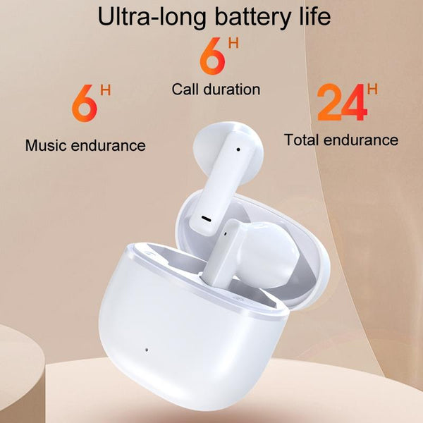 Wireless Bluetooth Earphones With Hd Noise Reduction For Gaming And Sports White Earbuds