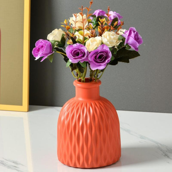 Versatile Drop Resistant Potted Plant Vase For Wet And Dry Rose Pink Vases
