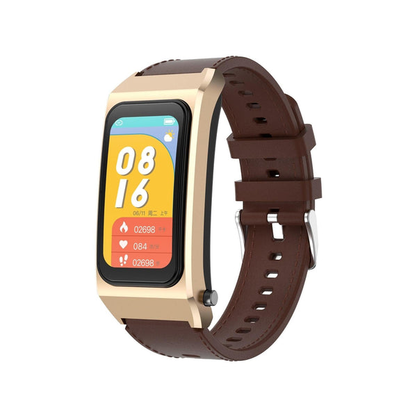 1.98 Inch 2 Bluetooth Earphone Smart Watch With Ecg & Nfc Support Brown Smart Watches