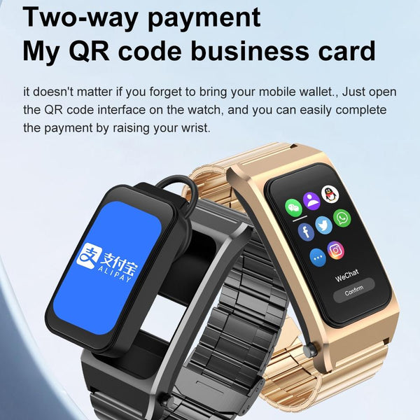 1.98 Inch 2 Bluetooth Earphone Smart Watch With Ecg & Nfc Support Brown Smart Watches