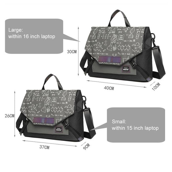 Anti Drop Crossbody Laptop Bag Fits 13.3 16 Inch Airbag Protection Black Gray Equation Laptop Cases & Bags