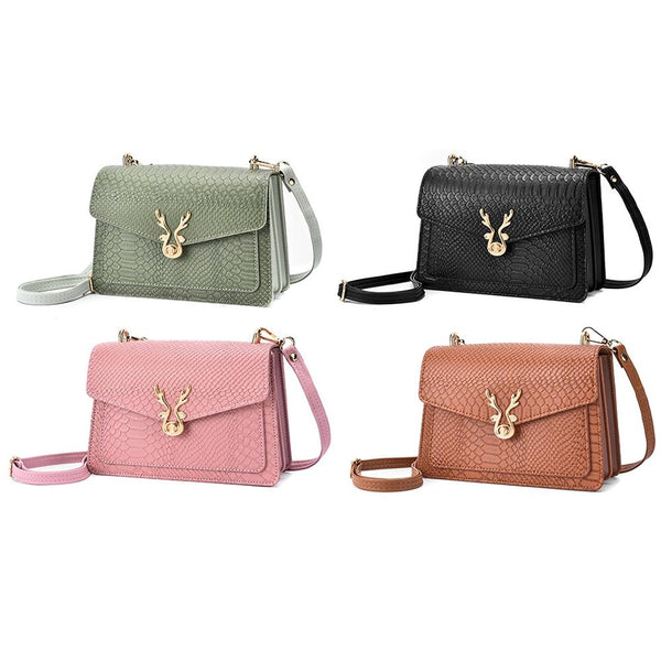 Stylish Crocodile Leather Crossbody Phone Bag Green Women's Bags & Handbags