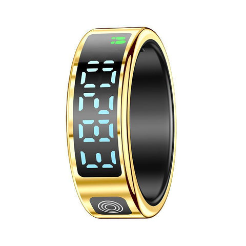 Smart Ring Hand Gestures Health Monitoring Sports Modes Size 10 Gold Activity Trackers