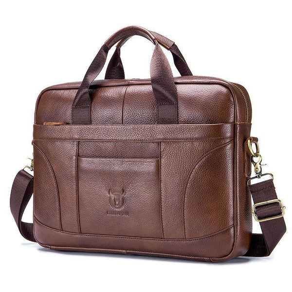 Large Capacity Retro Cowhide Briefcase Brown Duffle Bags