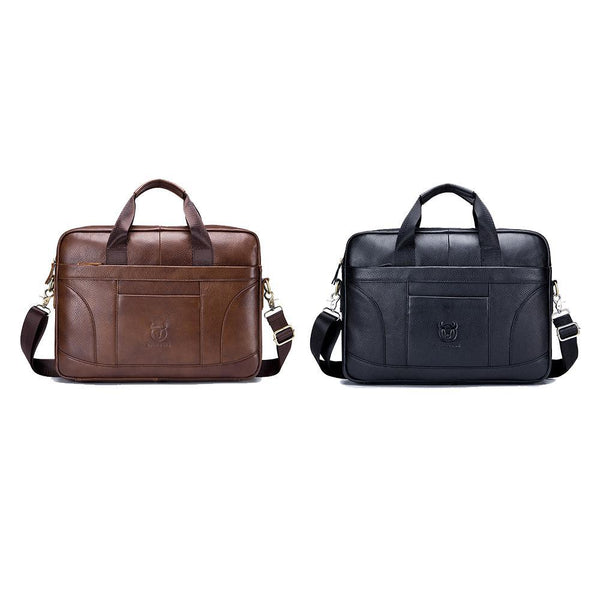 Large Capacity Retro Cowhide Briefcase Brown Duffle Bags