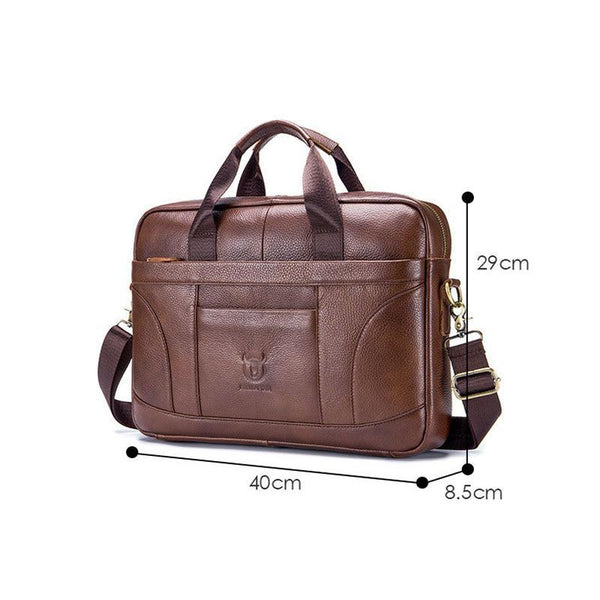 Large Capacity Retro Cowhide Briefcase Brown Duffle Bags