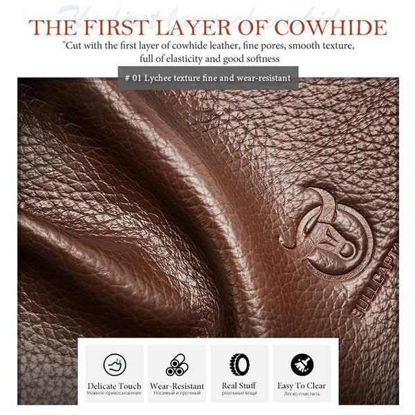 Large Capacity Retro Cowhide Briefcase Brown Duffle Bags