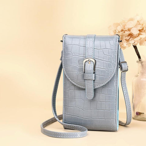 Stylish Crocodile Print Shoulder Bag Blue Women's Bags & Handbags