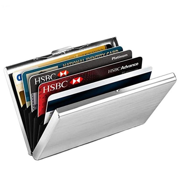 Secure Aluminum Business Card Holder Rfid Protected Silver Business Card Holders