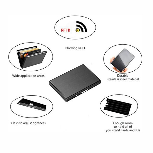 Secure Aluminum Business Card Holder Rfid Protected Silver Business Card Holders