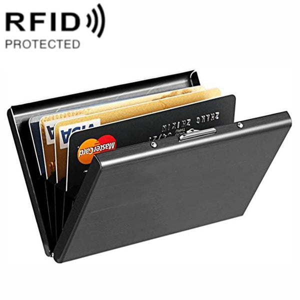 Secure Aluminum Business Card Holder Rfid Protected Silver Business Card Holders
