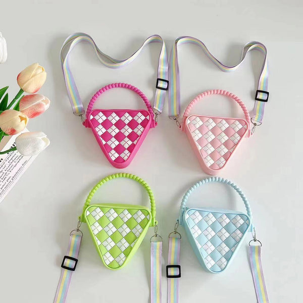 Mini Diamond Shaped Silicone Shoulder Bag Blue Women's Bags & Handbags