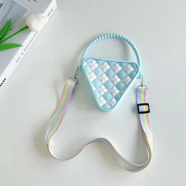 Mini Diamond Shaped Silicone Shoulder Bag Blue Women's Bags & Handbags