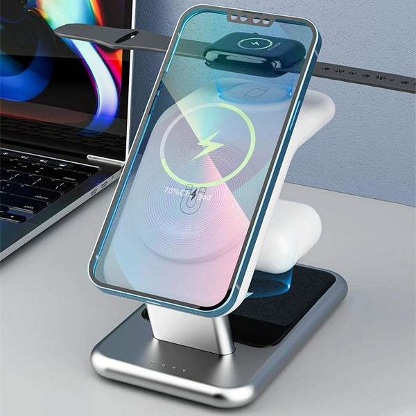 15W 3 In Magnetic Wireless Charger Black Chargers & Cradles