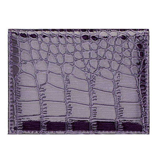 Pu Crocodile Pattern Card Holder Fits Cdc Documents Purple Business Card Holders