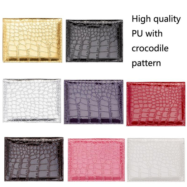 Pu Crocodile Pattern Card Holder Fits Cdc Documents Purple Business Card Holders