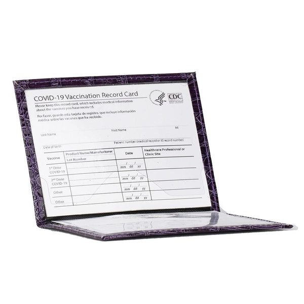 Pu Crocodile Pattern Card Holder Fits Cdc Documents Purple Business Card Holders